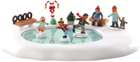 Lemax gingerbread skating pond bewegende kerstdorp tafereel Sugar 'N' Spice 2018
