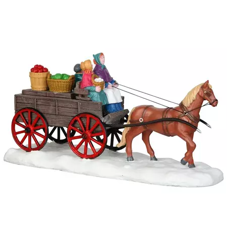Lemax going to market kerstdorp tafereel Harvest Crossing 2016 - afbeelding 2