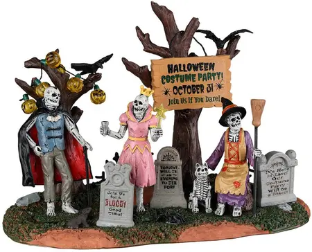 Lemax graveyard costume party tafereel Spooky Town 2022 - afbeelding 1