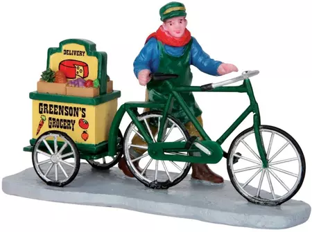 Lemax greenson's grocery delivery kerstdorp figuur type 4 Caddington Village 2015