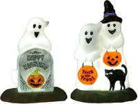 Lemax happy halloween ghosts, set of 2 verlichte accessoire Spooky Town 2022