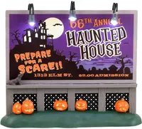 Lemax haunted house billboard verlichte accessoire Spooky Town 2023