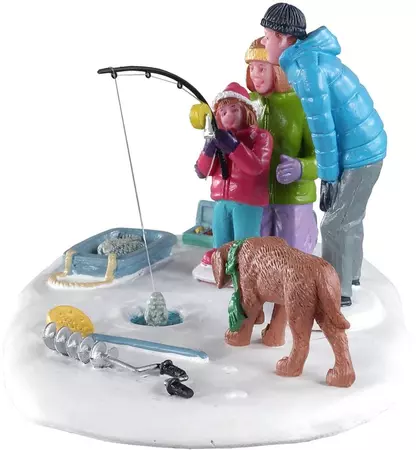 Lemax her first fish! kerstdorp tafereel Vail Village  2020 - afbeelding 3
