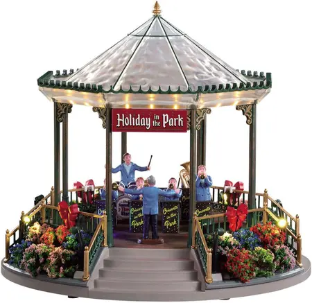 Lemax holiday garden green bandstand bewegende draaimolen 2019