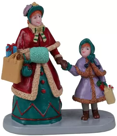 Lemax holiday shopping with mum kerstdorp figuur type 2 Caddington Village 2022