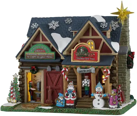 Lemax holly & ivy's christmas yard decor verlicht kersthuisje Vail Village 2026 - afbeelding 1