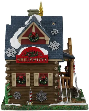 Lemax holly & ivy's christmas yard decor verlicht kersthuisje Vail Village 2026 - afbeelding 2