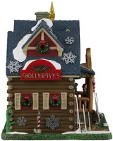 Lemax holly & ivy's christmas yard decor verlicht kersthuisje Vail Village 2026 - afbeelding 2