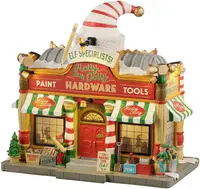 Lemax holly jolly hardware verlicht kersthuisje Santa's Wonderland 2025 - afbeelding 2