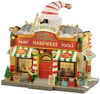Lemax holly jolly hardware verlicht kersthuisje Santa's Wonderland 2025 - afbeelding 1