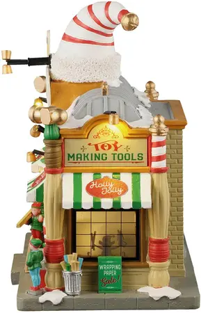 Lemax holly jolly hardware verlicht kersthuisje Santa's Wonderland 2025 - afbeelding 4
