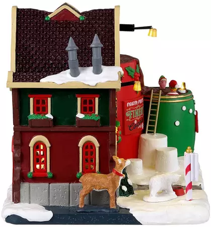 Lemax hot chocolate spa verlicht kersthuisje Santa's Wonderland 2023 - afbeelding 2