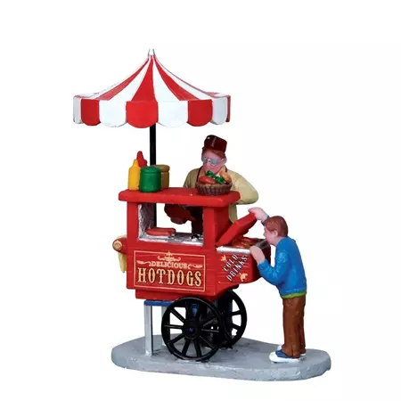 Lemax hot dog cart kerstdorp figuur type 4 Carnival 2011 - afbeelding 1