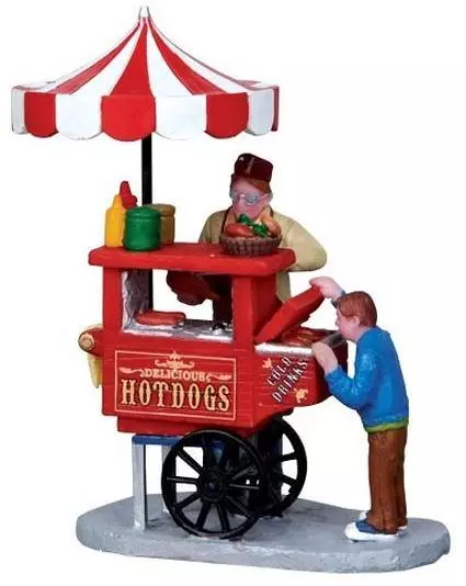 Lemax hot dog cart kerstdorp figuur type 4 Carnival 2011 - afbeelding 2