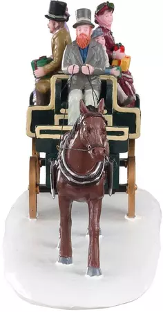 Lemax jaunting car kerstdorp tafereel Caddington Village 2020 - afbeelding 2