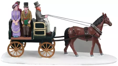 Lemax jaunting car kerstdorp tafereel Caddington Village 2020 - afbeelding 4