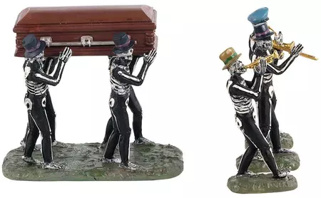 Lemax jazz funeral s/4 tafereel Spooky Town 2021 - afbeelding 2