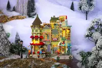 Lemax jingle bell bazaar verlichte facade Caddington Village 2024 - afbeelding 2