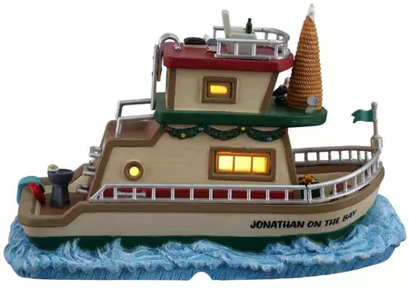 Lemax jonathan's houseboat on the bay verlicht kersthuisje Plymouth Corners 2021 - afbeelding 4