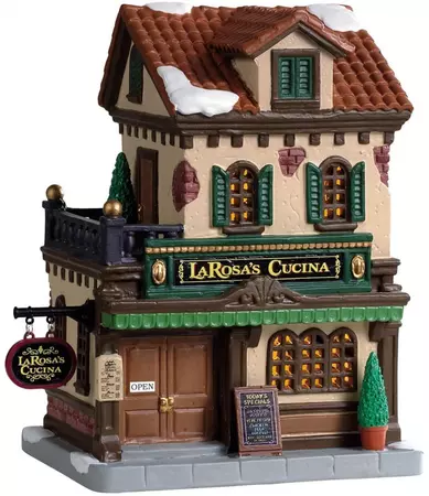 Lemax larosa's cucina verlicht kersthuisje Caddington Village 2019 - afbeelding 1