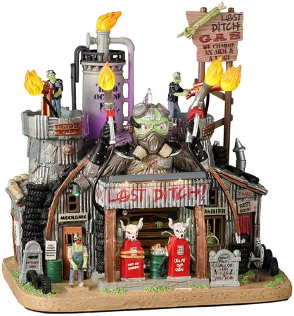Lemax last ditch gas & salvage huisje Spooky Town 2022