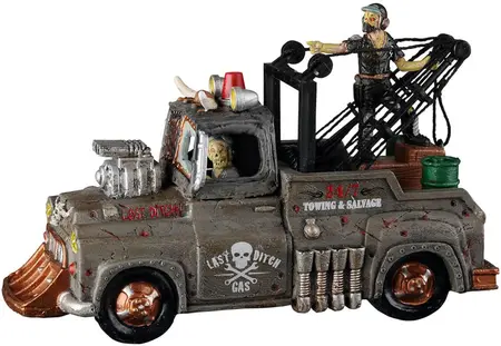 Lemax last ditch tow truck tafereel Spooky Town 2022 - afbeelding 1