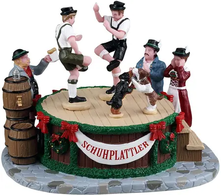 Lemax leapin' lederhosen kerstdorp tafereel 2025 - afbeelding 2
