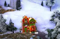 Lemax li'i murph's sleigh shop verlicht kersthuisje Santa's Wonderland 2024 - afbeelding 2