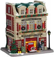 Lemax liberty trail fire house verlicht kersthuisje Caddington Village 2024 - afbeelding 1