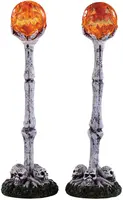 Lemax lighted lantern bone post, set of 2, verlichte straatlantaarn Spooky Town 2020