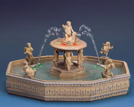 Lemax lighted village square fountain kerstdorp tafereel 2001 - afbeelding 2
