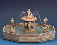 Lemax lighted village square fountain kerstdorp tafereel 2001 - afbeelding 2