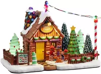 Lemax lou's tree farm verlicht kersthuisje Sugar 'N' Spice 2023 - afbeelding 1