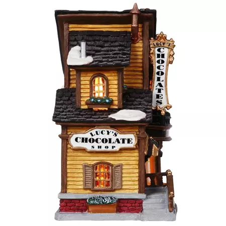 Lemax lucy's chocolate shop verlicht kersthuisje Caddington Village 2004 - afbeelding 2