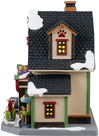 Lemax luna & ollie's custom pet furniture verlicht kersthuisje Caddington Village 2025 - afbeelding 4