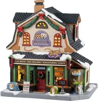 Lemax luna & ollie's custom pet furniture verlicht kersthuisje Caddington Village 2025 - afbeelding 2