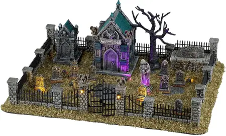 Lemax misty crypt graveyard verlicht tafereel Spooky Town 2026 - afbeelding 1