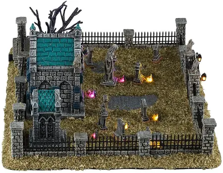 Lemax misty crypt graveyard verlicht tafereel Spooky Town 2026 - afbeelding 2