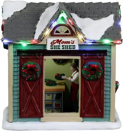 Lemax mom’s she shed verlicht kerstdorp tafereel Harvest Crossing 2022 - afbeelding 5