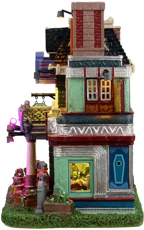 Lemax mortuary makeovers verlicht huisje Spooky Town 2024 - afbeelding 3