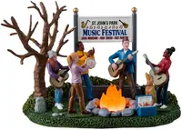 Lemax music festival verlicht kerstdorp tafereel 2024 - afbeelding 1