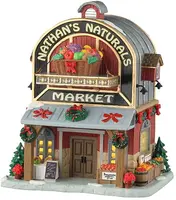 Lemax nathan's naturals market verlicht kersthuisje Harvest Crossing 2025 - afbeelding 1