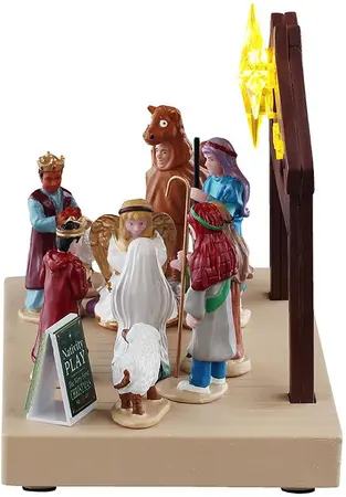 Lemax nativity play verlicht kerstdorp tafereel 2026 - afbeelding 3