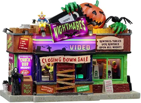 Lemax nightmares video verlicht huisje Spooky Town 2025