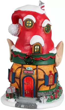 Lemax no. 1 elf lane verlicht kerstdorp tafereel Santa's Wonderland 2022 - afbeelding 1