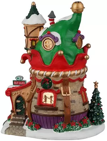 Lemax no. 2 elf lane verlicht kerstdorp tafereel Santa's Wonderland 2022 - afbeelding 1