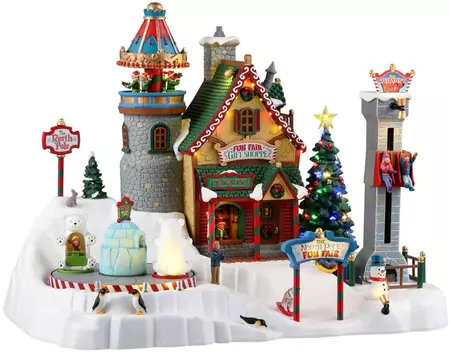 Lemax north pole fun fair bewegend kersthuisje Santa's Wonderland 2023
