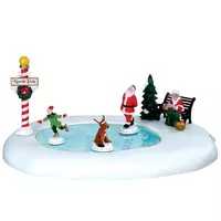 Lemax north pole ice follies bewegende schaatsbaan Santa's Wonderland 2016
