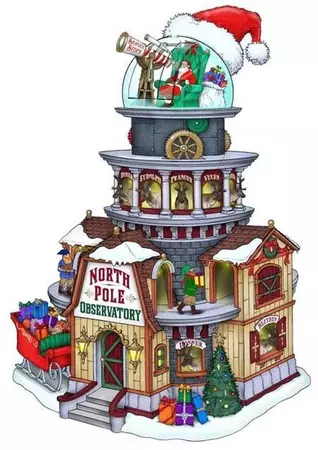 Lemax north pole observatory bewegend kersthuisje Santa's Wonderland 2016 - afbeelding 2