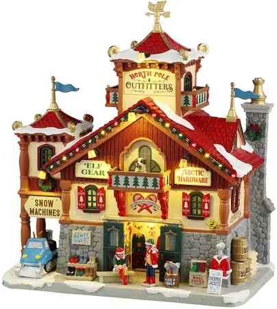 Lemax north pole outfitters verlicht kersthuisje Santa's Wonderland 2024 - afbeelding 1